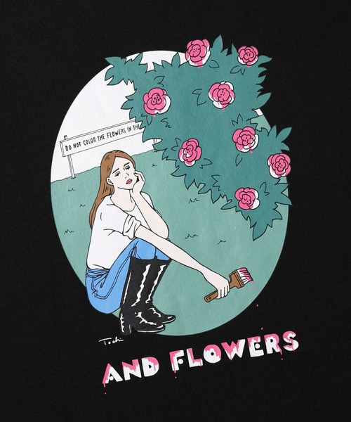 セール】【BACK NUMBER】イラストプリントTシャツ(トチハラユミ
