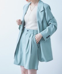 ロングジャケット+タックショートパンツ セットアップ