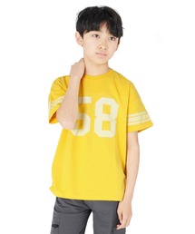 GLAZOS | スエード天竺・ドロップショルダーナンバリングプリント半袖Tシャツ(Tシャツ/カットソー)