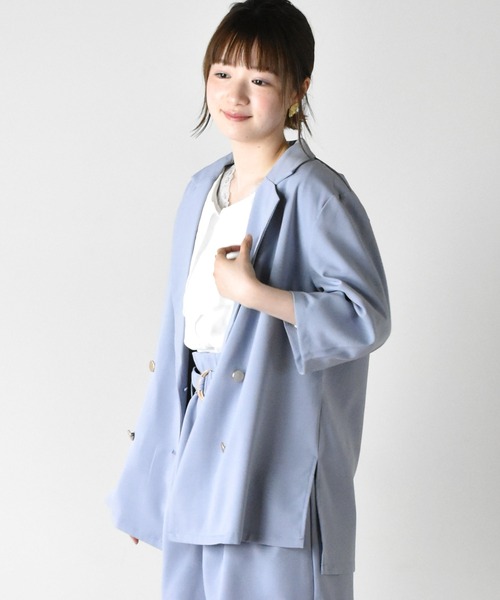 RETRO GIRL（レトロガール）の「金釦テーラードジャケット（テーラードジャケット・レディース・ブルー/ブラック/ライトベージュ/ライトブルー/オレンジ系その他・FREE）」の5枚目の写真