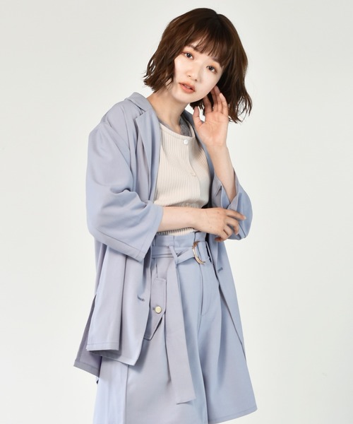 RETRO GIRL（レトロガール）の「金釦テーラードジャケット（テーラードジャケット・レディース・ブルー/ブラック/ライトベージュ/ライトブルー/オレンジ系その他・FREE）」の4枚目の写真