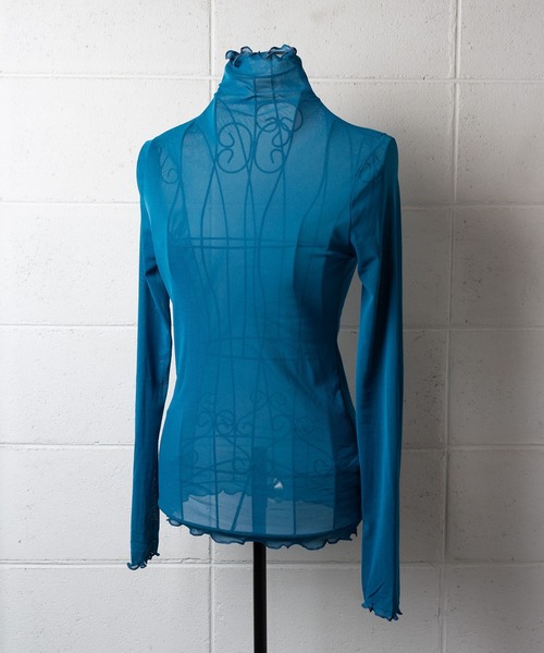 セール】シースルーハイネックメロートップス《 NEWカラー7色追加