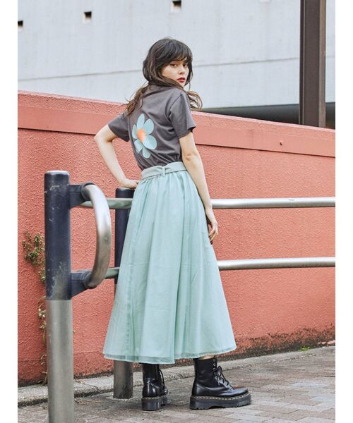 jouetie（ジュエティ）の「シアードッキングスカート（スカート・レディース・ブラック/ブラウン/オフホワイト/グリーン・MEDIUM）」の17枚目の写真