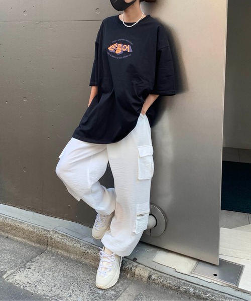 RASVOA（ラスボア）の「ハングル配色ステッチＴシャツ（Tシャツ/カットソー・レディース・オフホワイト/ブラック・FREE）」の19枚目の写真