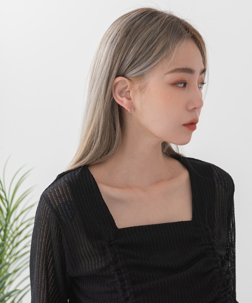 UNE MANSION（ユヌマンション）の「デイリーハート真珠ピアスセット（ピアス（両耳用）・レディース・シルバー/ゴールド・ONE SIZE）」の6枚目の写真