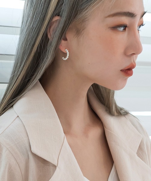 UNE MANSION（ユヌマンション）の「デイリーハート真珠ピアスセット（ピアス（両耳用）・レディース・シルバー/ゴールド・ONE SIZE）」の11枚目の写真