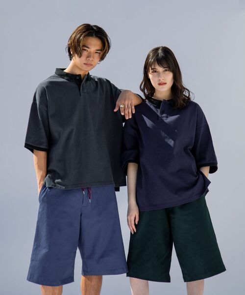 SHIPS（シップス）の「【WEB限定】SHIPS: Roots ビッグシルエット ピグメント加工 バイカラー ポロシャツ（ポロシャツ・メンズ・ネイビー/ブラック/オフホワイト・MEDIUM/LARGE）」の3枚目の写真