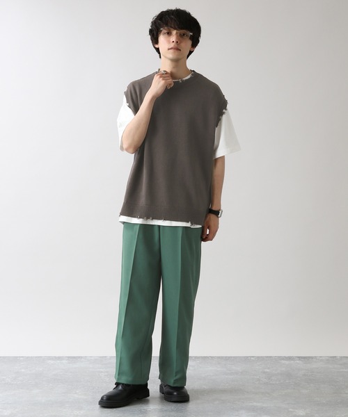 RAGEBLUE(レイジブルー)の「<WEB限定>センタープレスタック/カラーワイドルーズパンツ(スラックス・メンズ・ブラック/グリーン/パープル/オレンジ/グレー/ブルー/グリーン系その他/イエロー・MEDIUM/LARGE)」の19枚目の写真