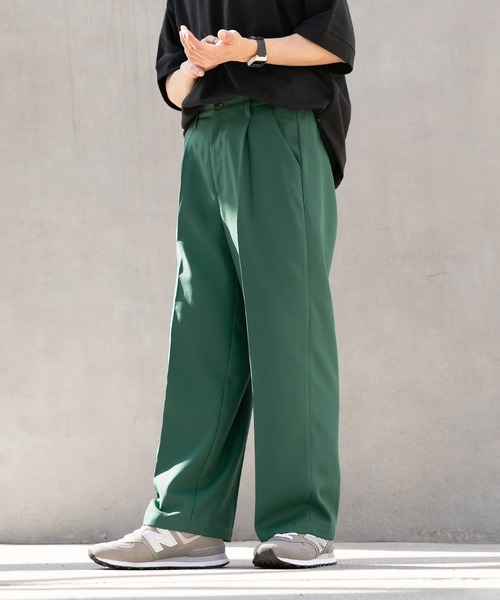 RAGEBLUE(レイジブルー)の「<WEB限定>センタープレスタック/カラーワイドルーズパンツ(スラックス・メンズ・ブラック/グリーン/パープル/オレンジ/グレー/ブルー/グリーン系その他/イエロー・MEDIUM/LARGE)」の16枚目の写真