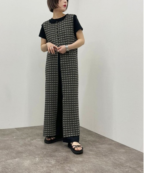 apres jour mignon（アプレジュールミニョン）の「ジャガードニットジレ 【ZOZOTOWN限定アイテム】（その他トップス・レディース・アイボリー/ブラック/オレンジ・X-LARGE/フリー）」の3枚目の写真