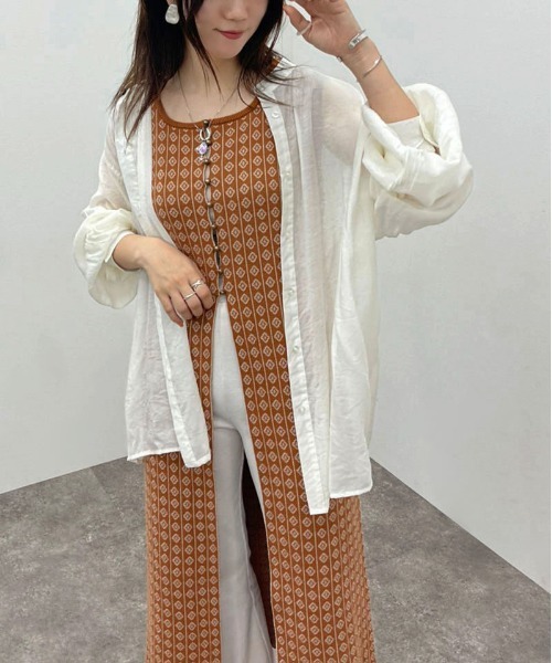 apres jour mignon（アプレジュールミニョン）の「ジャガードニットジレ 【ZOZOTOWN限定アイテム】（その他トップス・レディース・アイボリー/ブラック/オレンジ・X-LARGE/フリー）」の21枚目の写真