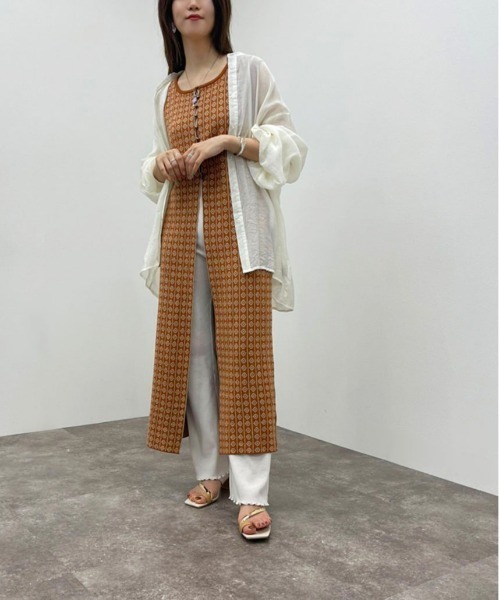 apres jour mignon（アプレジュールミニョン）の「ジャガードニットジレ 【ZOZOTOWN限定アイテム】（その他トップス・レディース・アイボリー/ブラック/オレンジ・X-LARGE/フリー）」の9枚目の写真