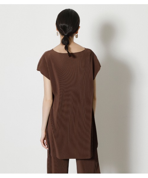 AZUL by moussy（アズールバイマウジー）の「EASY PLEATS TOPS/イージープリーツトップス（Tシャツ/カットソー・レディース・ブラック/ダークブラウン/ミント・SMALL/MEDIUM）」の9枚目の写真