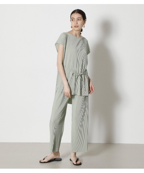 AZUL by moussy（アズールバイマウジー）の「EASY PLEATS TOPS/イージープリーツトップス（Tシャツ/カットソー・レディース・ブラック/ダークブラウン/ミント・SMALL/MEDIUM）」の15枚目の写真