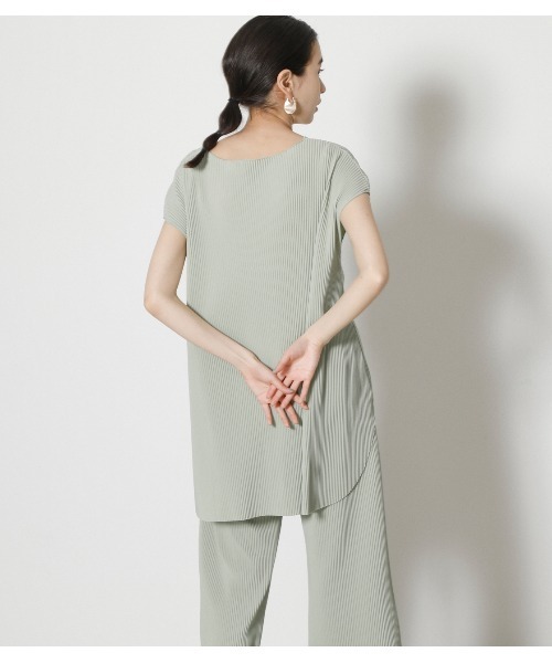 AZUL by moussy（アズールバイマウジー）の「EASY PLEATS TOPS/イージープリーツトップス（Tシャツ/カットソー・レディース・ブラック/ダークブラウン/ミント・SMALL/MEDIUM）」の16枚目の写真