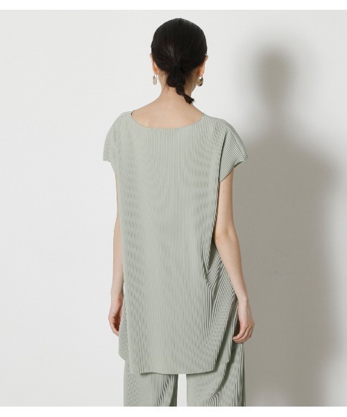 AZUL by moussy（アズールバイマウジー）の「EASY PLEATS TOPS/イージープリーツトップス（Tシャツ/カットソー・レディース・ブラック/ダークブラウン/ミント・SMALL/MEDIUM）」の18枚目の写真