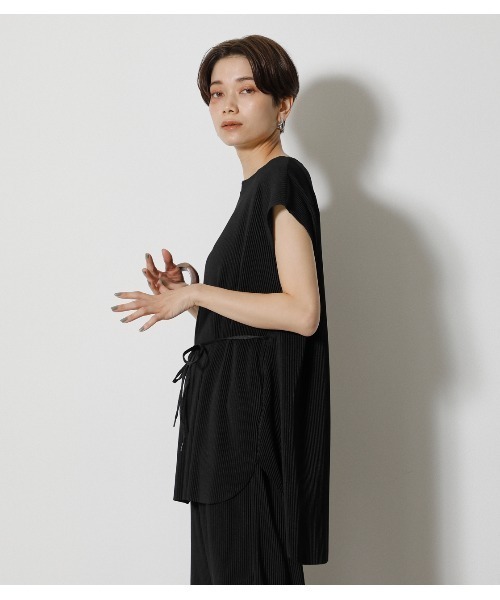 AZUL by moussy（アズールバイマウジー）の「EASY PLEATS TOPS/イージープリーツトップス（Tシャツ/カットソー・レディース・ブラック/ダークブラウン/ミント・SMALL/MEDIUM）」の22枚目の写真