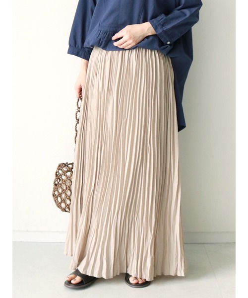 Samansa Mos2（サマンサ モスモス）の「ランダムプリーツスカート（スカート・レディース・パープル/ベージュ/ネイビー・ﾌﾘ-）」の2枚目の写真