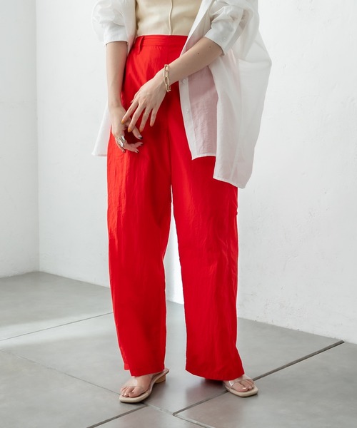 mystic（ミスティック）の「ナイロンイージーパンツ（その他パンツ・レディース・ブラウン/レッド・1/2）」の2枚目の写真