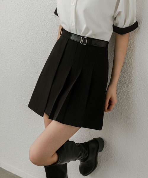 MAISON DE THERESE(メゾン ド テレーズ)の「Aライン プリーツミニ・スカート(スカート・レディース・ブラック/ライトベージュ/ベージュ/グレー・M/L)」の8枚目の写真