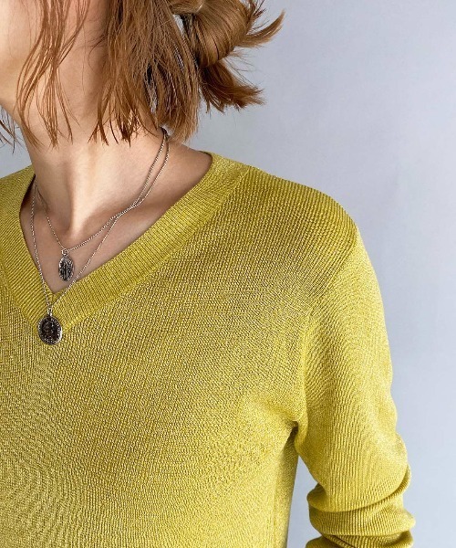 PICCIN（ピッチン）の「ラメ入りVネックニット（ニット/セーター・レディース・ライトブルー/ブラック/ベージュ/オフホワイト/イエロー/モカ/ホワイト系その他/ブラウン系その他・M）」の19枚目の写真