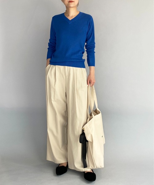 PICCIN（ピッチン）の「ラメ入りVネックニット（ニット/セーター・レディース・ライトブルー/ブラック/ベージュ/オフホワイト/イエロー/モカ/ホワイト系その他/ブラウン系その他・M）」の22枚目の写真