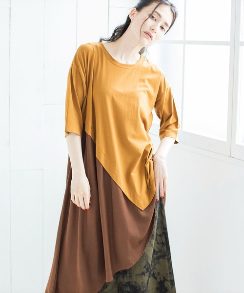 OSMOSIS（オズモーシス）の「切替アシンメトリーTシャツ（T