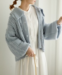 衿つきニットカーディガン
