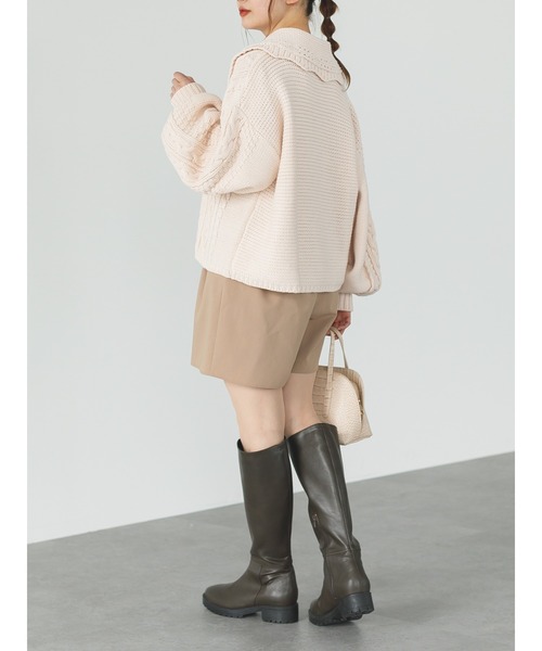 SLURR（スラ―）の「衿つきニットカーディガン（カーディガン/ボレロ・レディース・アイボリー/モカ/ブルー系その他7・FREE）」の9枚目の写真