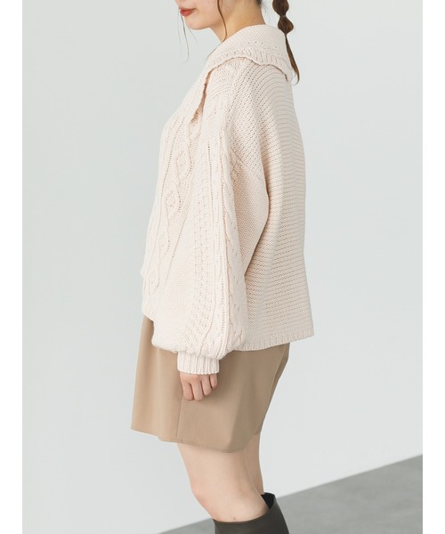 SLURR（スラ―）の「衿つきニットカーディガン（カーディガン/ボレロ・レディース・アイボリー/モカ/ブルー系その他7・FREE）」の7枚目の写真