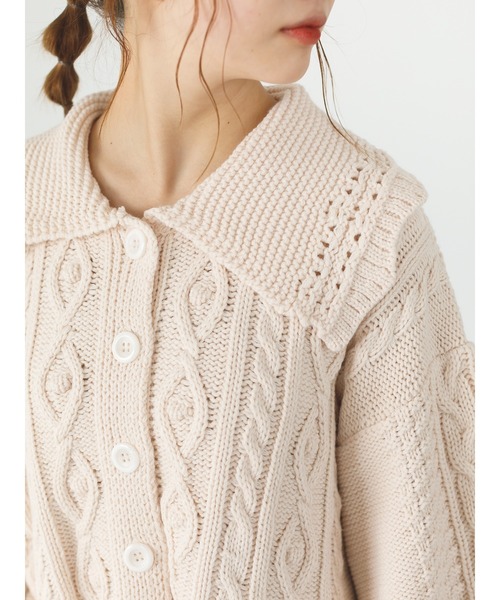 SLURR（スラ―）の「衿つきニットカーディガン（カーディガン/ボレロ・レディース・アイボリー/モカ/ブルー系その他7・FREE）」の6枚目の写真