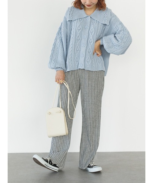 SLURR（スラ―）の「衿つきニットカーディガン（カーディガン/ボレロ・レディース・アイボリー/モカ/ブルー系その他7・FREE）」の10枚目の写真