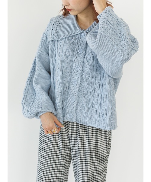 SLURR（スラ―）の「衿つきニットカーディガン（カーディガン/ボレロ・レディース・アイボリー/モカ/ブルー系その他7・FREE）」の12枚目の写真