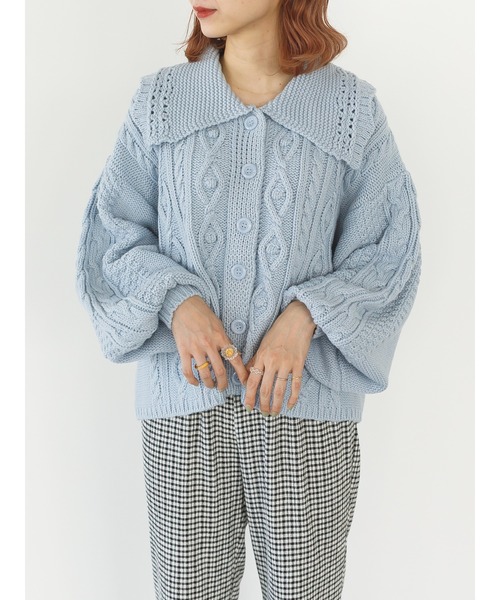 SLURR（スラ―）の「衿つきニットカーディガン（カーディガン/ボレロ・レディース・アイボリー/モカ/ブルー系その他7・FREE）」の13枚目の写真