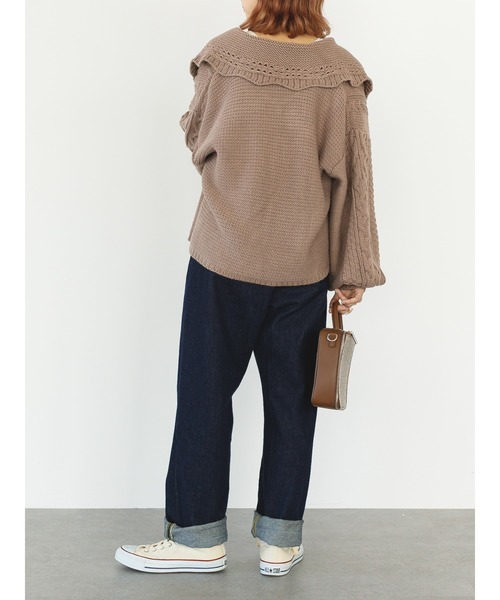 SLURR（スラ―）の「衿つきニットカーディガン（カーディガン/ボレロ・レディース・アイボリー/モカ/ブルー系その他7・FREE）」の19枚目の写真