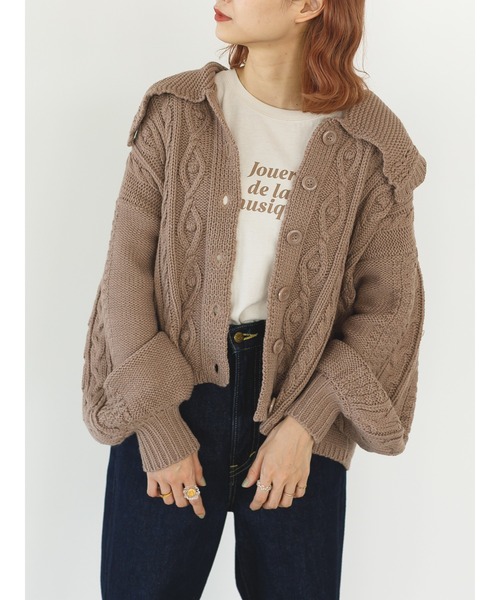 SLURR（スラ―）の「衿つきニットカーディガン（カーディガン/ボレロ・レディース・アイボリー/モカ/ブルー系その他7・FREE）」の14枚目の写真