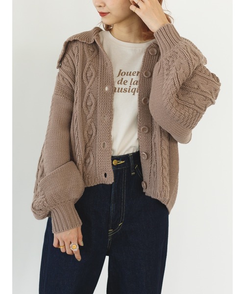 SLURR（スラ―）の「衿つきニットカーディガン（カーディガン/ボレロ・レディース・アイボリー/モカ/ブルー系その他7・FREE）」の15枚目の写真