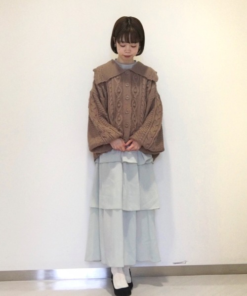 SLURR（スラ―）の「衿つきニットカーディガン（カーディガン/ボレロ・レディース・アイボリー/モカ/ブルー系その他7・FREE）」の20枚目の写真