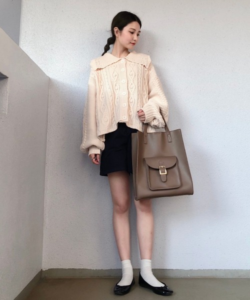 SLURR（スラ―）の「衿つきニットカーディガン（カーディガン/ボレロ・レディース・アイボリー/モカ/ブルー系その他7・FREE）」の21枚目の写真