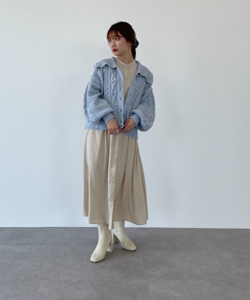 SLURR（スラ―）の「衿つきニットカーディガン（カーディガン/ボレロ・レディース・アイボリー/モカ/ブルー系その他7・FREE）」の22枚目の写真