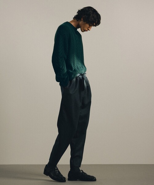 JOSEPH STUDIO（ジョゼフストゥディオ）の「ミクスチャーケーブルニット（ニット/セーター・メンズ・ブラック系/スモーキーグリーン系・MEDIUM/LARGE）」の9枚目の写真