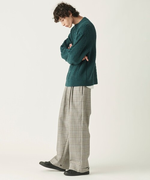 JOSEPH STUDIO（ジョゼフストゥディオ）の「ミクスチャーケーブルニット（ニット/セーター・メンズ・ブラック系/スモーキーグリーン系・MEDIUM/LARGE）」の5枚目の写真