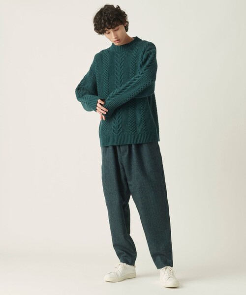 JOSEPH STUDIO（ジョゼフストゥディオ）の「ミクスチャーケーブルニット（ニット/セーター・メンズ・ブラック系/スモーキーグリーン系・MEDIUM/LARGE）」の12枚目の写真