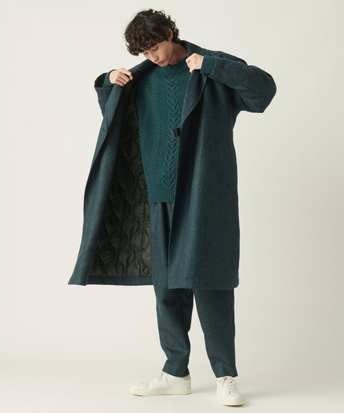 JOSEPH STUDIO（ジョゼフストゥディオ）の「ミクスチャーケーブルニット（ニット/セーター・メンズ・ブラック系/スモーキーグリーン系・MEDIUM/LARGE）」の3枚目の写真