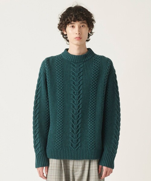 JOSEPH STUDIO（ジョゼフストゥディオ）の「ミクスチャーケーブルニット（ニット/セーター・メンズ・ブラック系/スモーキーグリーン系・MEDIUM/LARGE）」の8枚目の写真