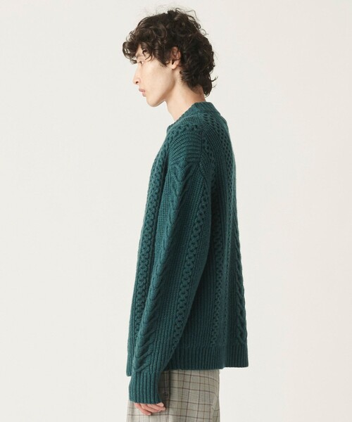 JOSEPH STUDIO（ジョゼフストゥディオ）の「ミクスチャーケーブルニット（ニット/セーター・メンズ・ブラック系/スモーキーグリーン系・MEDIUM/LARGE）」の15枚目の写真
