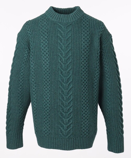 JOSEPH STUDIO（ジョゼフストゥディオ）の「ミクスチャーケーブルニット（ニット/セーター・メンズ・ブラック系/スモーキーグリーン系・MEDIUM/LARGE）」の13枚目の写真