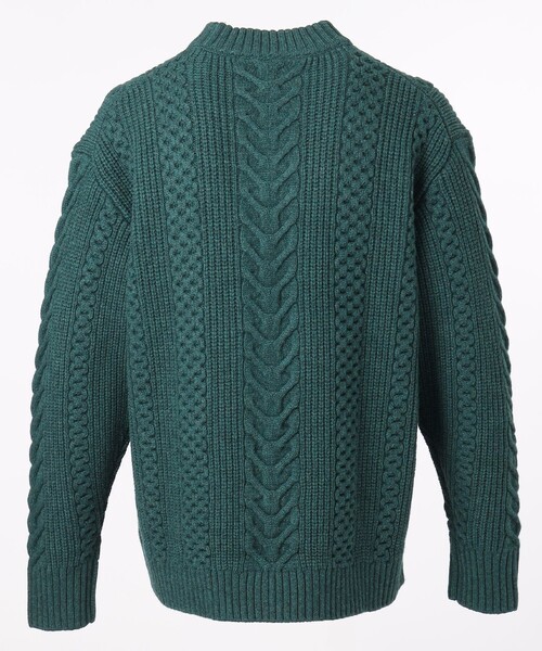 JOSEPH STUDIO（ジョゼフストゥディオ）の「ミクスチャーケーブルニット（ニット/セーター・メンズ・ブラック系/スモーキーグリーン系・MEDIUM/LARGE）」の4枚目の写真