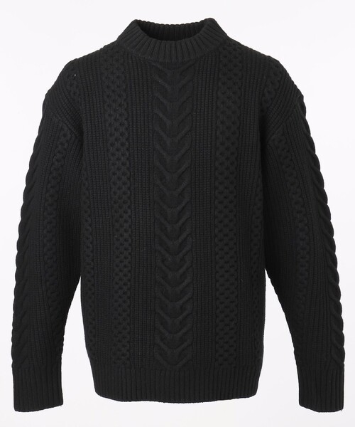 JOSEPH STUDIO（ジョゼフストゥディオ）の「ミクスチャーケーブルニット（ニット/セーター・メンズ・ブラック系/スモーキーグリーン系・MEDIUM/LARGE）」の22枚目の写真