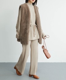 Chaco closet | リブニットセットアップ ハイネックプルオーバー＆パンツ(セットアップ)